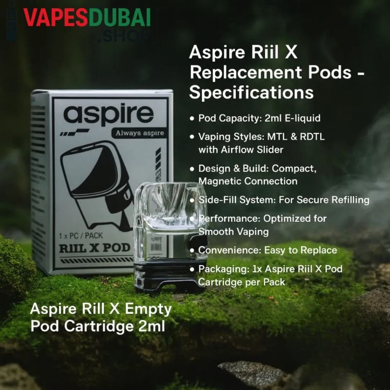 Aspire Riil X Empty Pod Cartridge 2ml In Dubai Aspire Riil X Empty Pod Cartridge 2ml In Dubai - Image 1