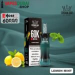 Crown Bar Al Fakher E Hose X 60000 Puffs 0.6mg Nicotine in Dubai Lemon mint