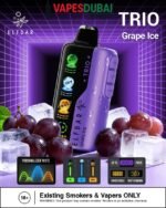 Elfbar trio up to 40000 puffs 50mg nicotine in Dubai Grape Ice
