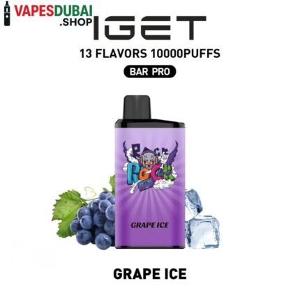 IGET Bar Pro 10000 Puffs 50MG Nicotine Disposable Vape In Dubai GRAPE ICE