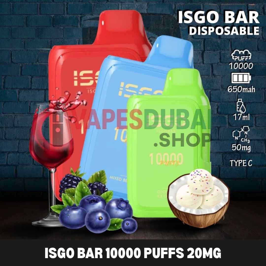 ISGO Bar 10000 Puffs 20MG Disposable Vape in Dubai ISGO Bar 10000 Puffs 20MG Disposable Vape in Dubai