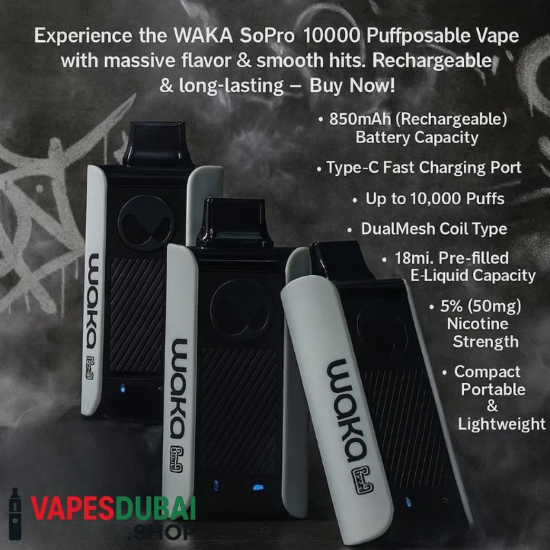 WAKA Sopro 10000 Puffs 50mg Disposable Vape In Dubai WAKA Sopro 10000 Puffs 50mg Disposable Vape In Dubai