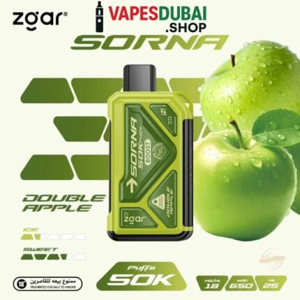 ZGAR Sorna Boost 50000 Puffs 18mg Nicotine In Dubai Double Apple