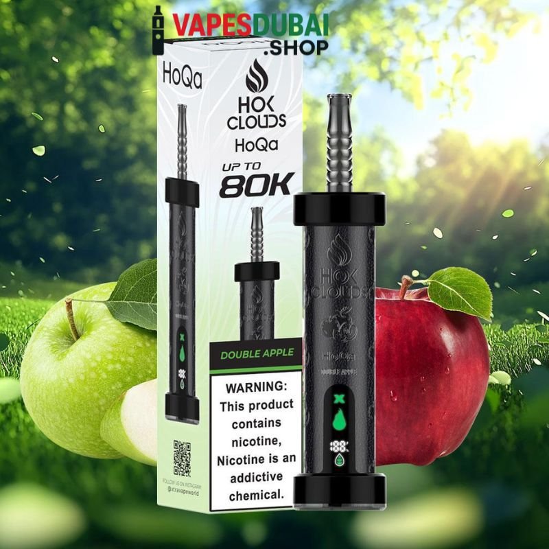 HoQa Hok clouds 80k puffs 5% nicotine shisha based vape In Dubai Double apple