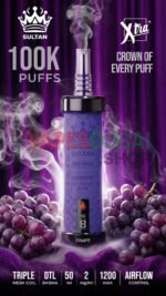 Xtra Sultan shisha Dtl 100k puffs 2mg nicotine triple In Dubai Grape